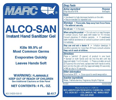 Marc 6930 Label (Marc 6930 Alco San 4oz)